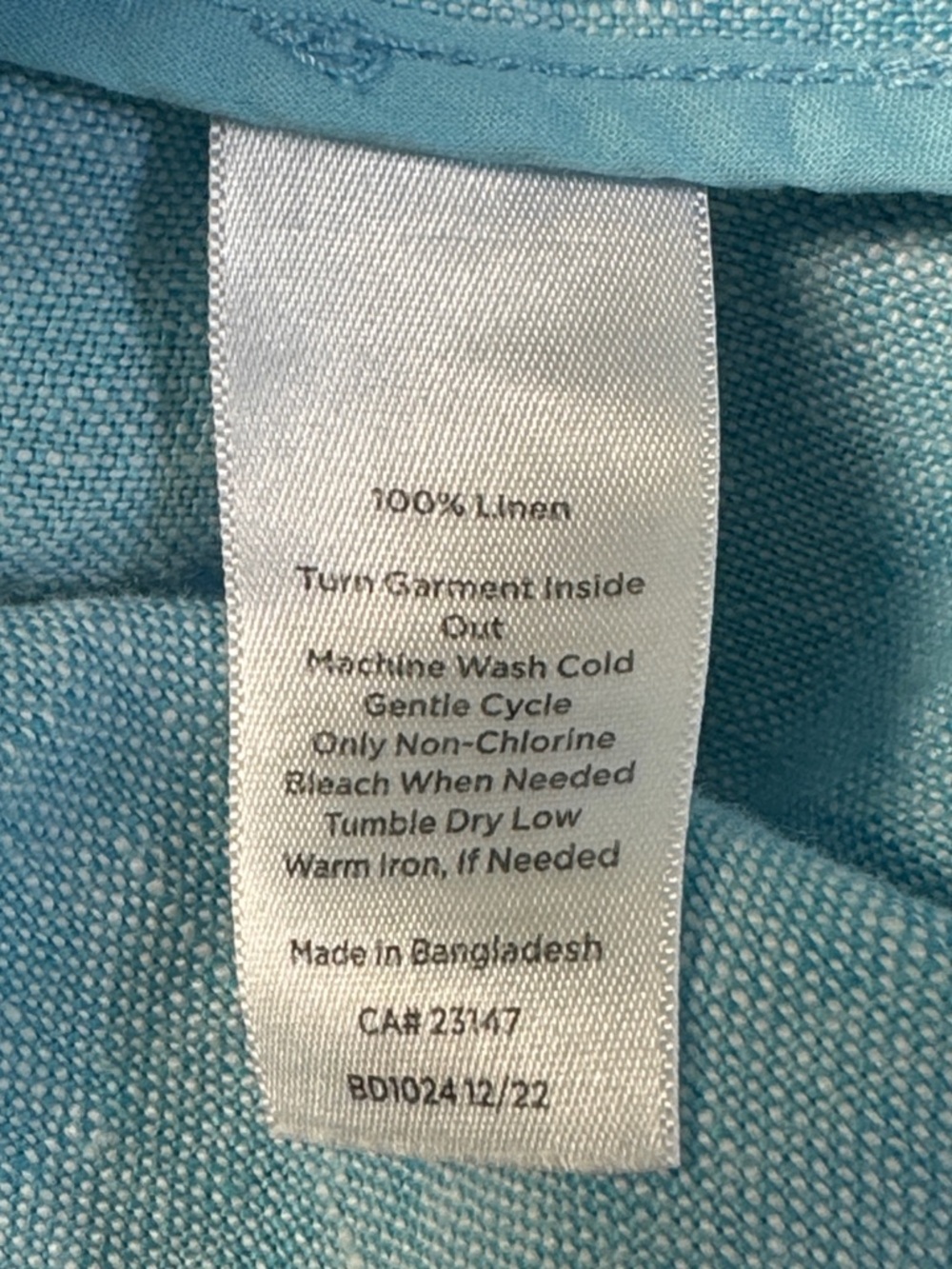 Talbots Light Blue Button-Front Washed Linen Jacket Size XL - Picture 9 of 11